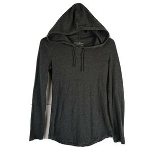 Eddie Bauer Womens Gray Hoodied Shirt XS Knit Top